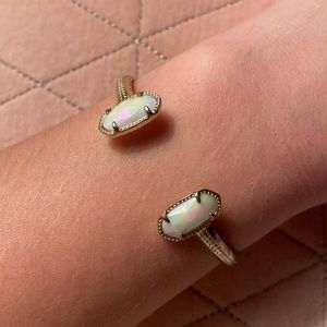 White Iridescent Elton Cuff Kendra Scott Gold worn a lot, signs of wear pictured